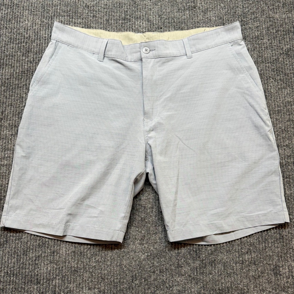 Ron‎ Jon Surf Shop Mens 38 Blue Hybrid Shorts Golf Beach Walk Zip Pocket Casual